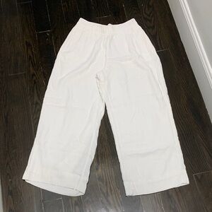 Abercrombie & Fitch White Wide Leg Linen Pants Size S